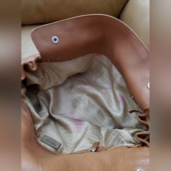 PRADA camel color barrel purse Used $1590 - Picture 7 of 10